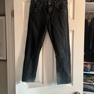 Black cropped boyfriend jeans